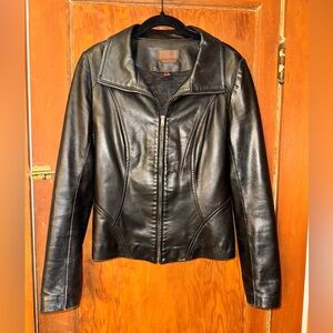 Danier Women's Classic Black Leather Jacket